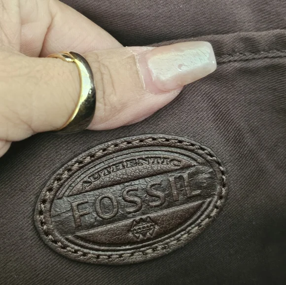 🛑SOLD🛑tg Fossil Unisex Brown Leather Messenger Bag Laptop Crossbody Work Bag. - Picture 5 of 14